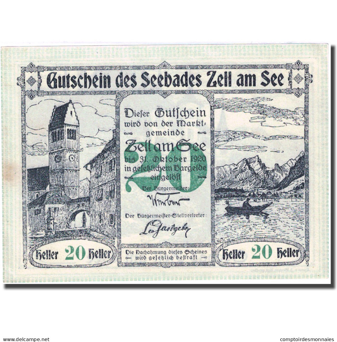 Billet, Autriche, Zell Am See, 20 Heller, Château, 1920 SPL FS 1270 II - Autriche