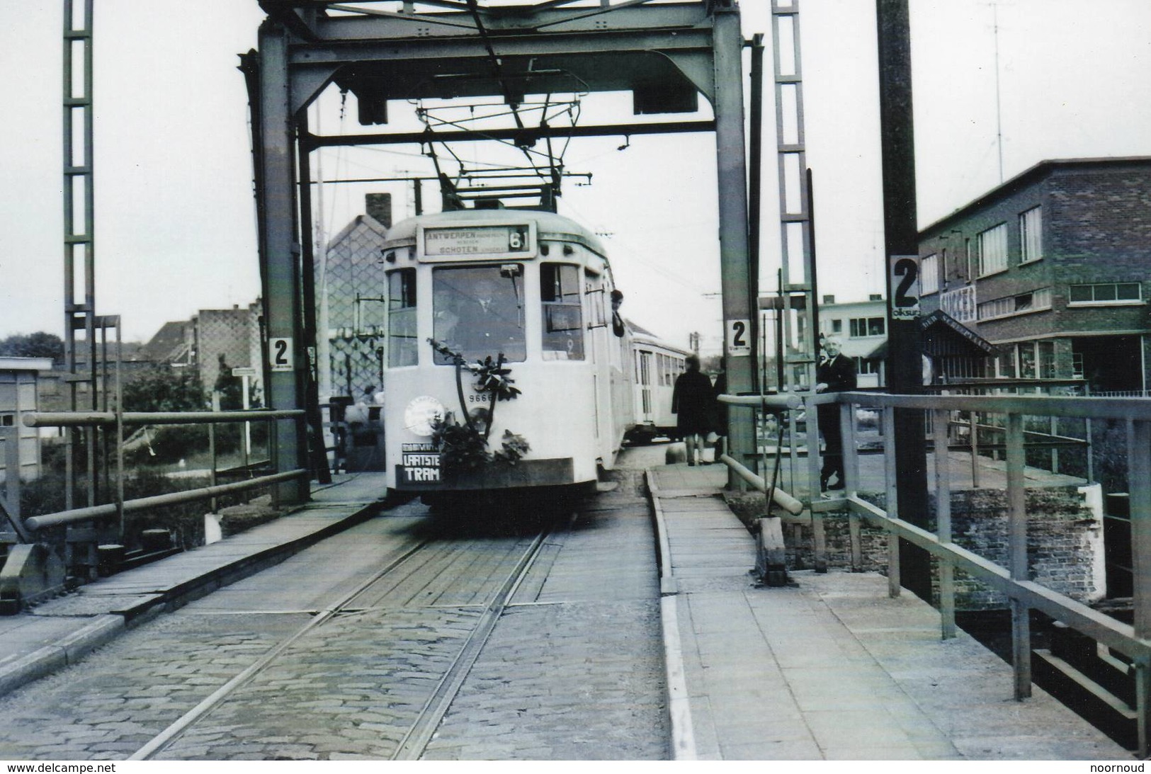 Schoten  Brug Villerslei  Laatste Tram 1968  Foto  "Boerentram" - Schoten