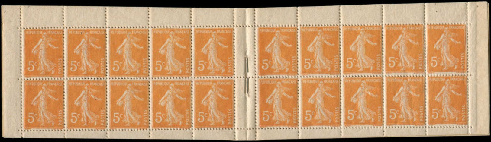 ** FRANCE - Carnets - 158-C2, Carnet Complet De 40, Superbe: 5c. Orange Semeuse (S. 5) - Other & Unclassified