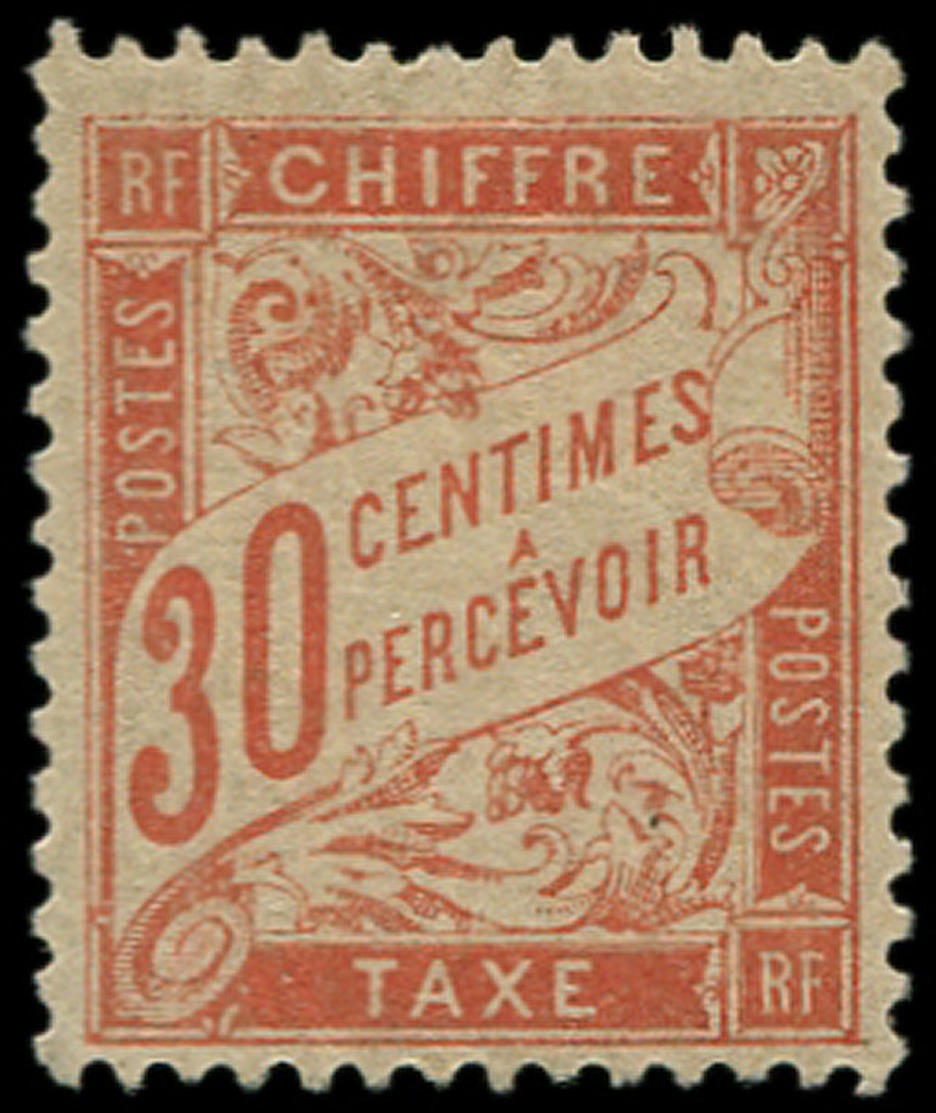 * FRANCE - Taxe - 34, Signé: 30c. Rouge Orange - 1859-1959 Neufs