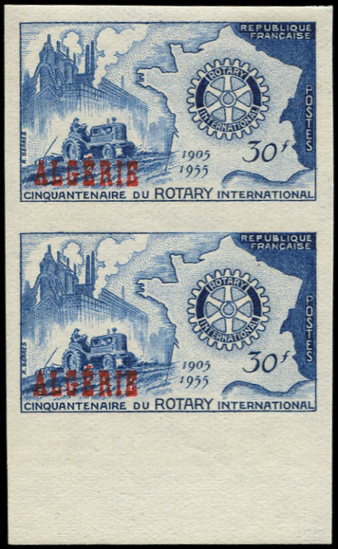 ** ALGERIE - Poste - 328a, Paire Non Dentelée: 30f. Rotary. - Other & Unclassified