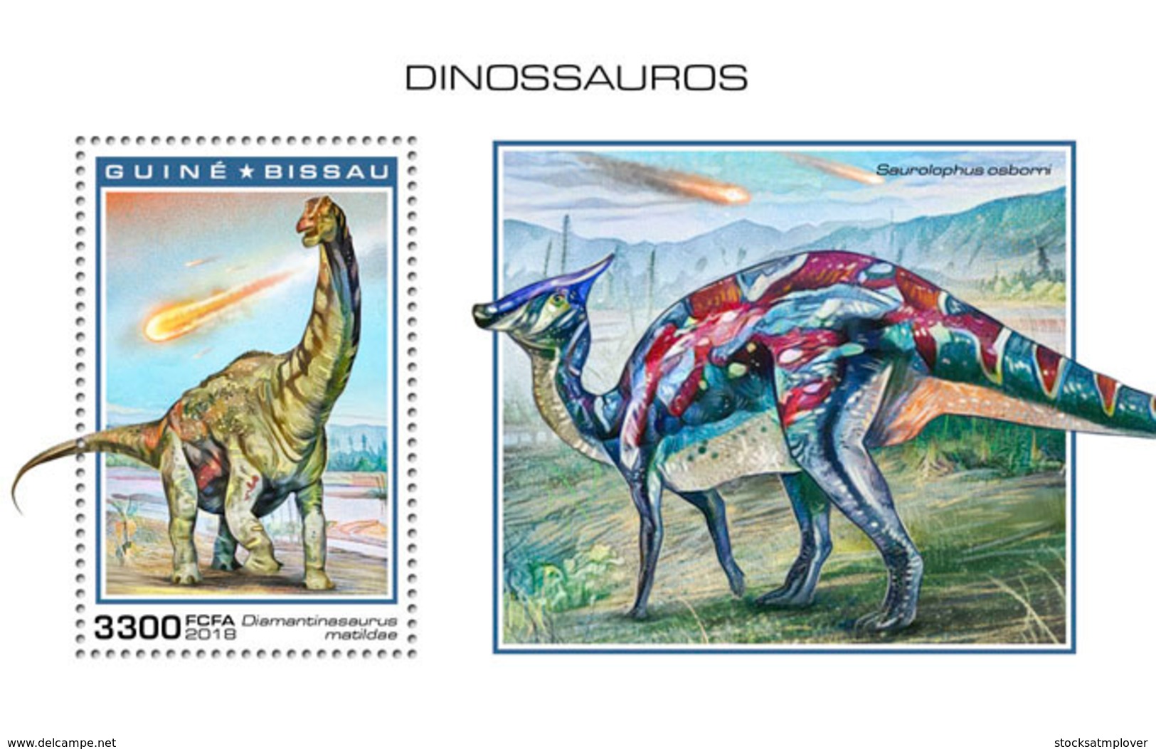 Guinea Bissau   2018  Dinosaurs    S201901 - Guinea-Bissau