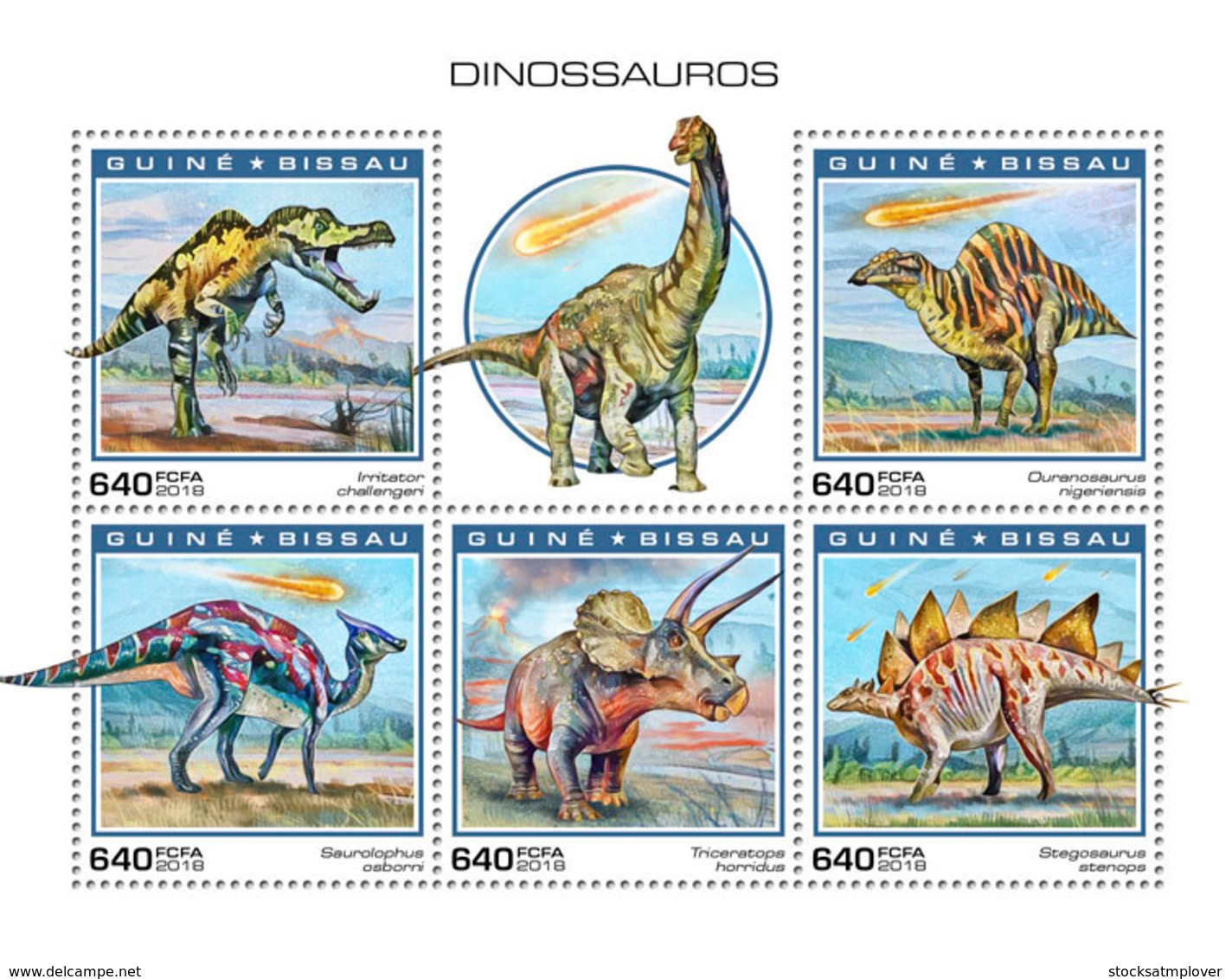 Guinea Bissau   2018    Dinosaurs    S201901 - Guinea-Bissau