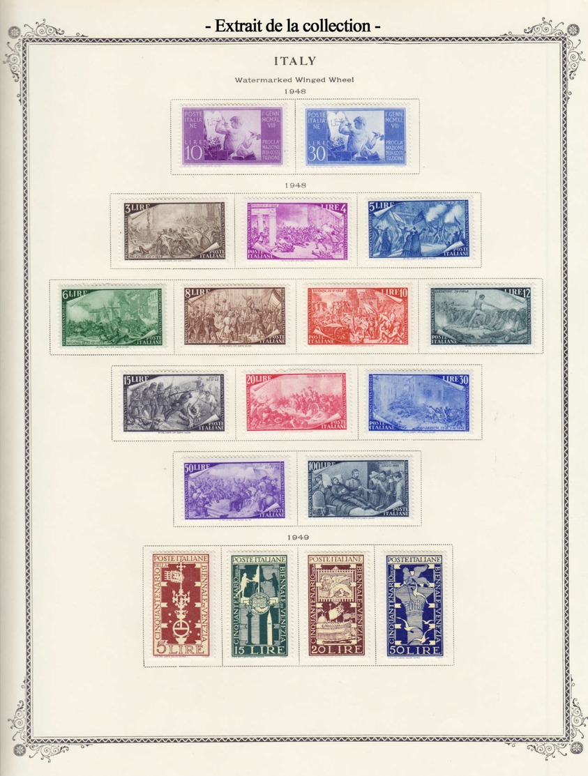 * ITALIE - Lots & Collections - Collection en album Scott 1862-1967, complète à plus de 90%, très frais (Cote Yvert)