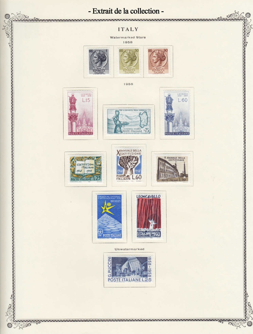 * ITALIE - Lots & Collections - Collection en album Scott 1862-1967, complète à plus de 90%, très frais (Cote Yvert)