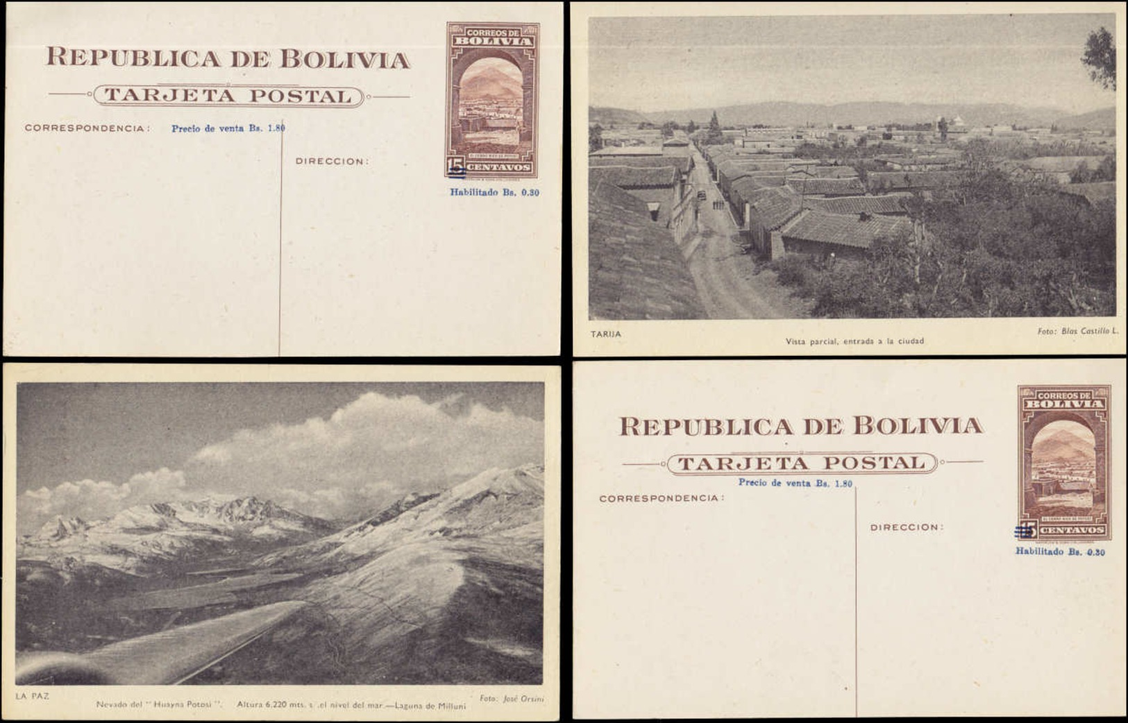 BOLIVIE - Entiers Postaux - Belle collection en un album, dont 47 Cp illustrées (1943) et 33 aérogrammes (1985). Nombreu