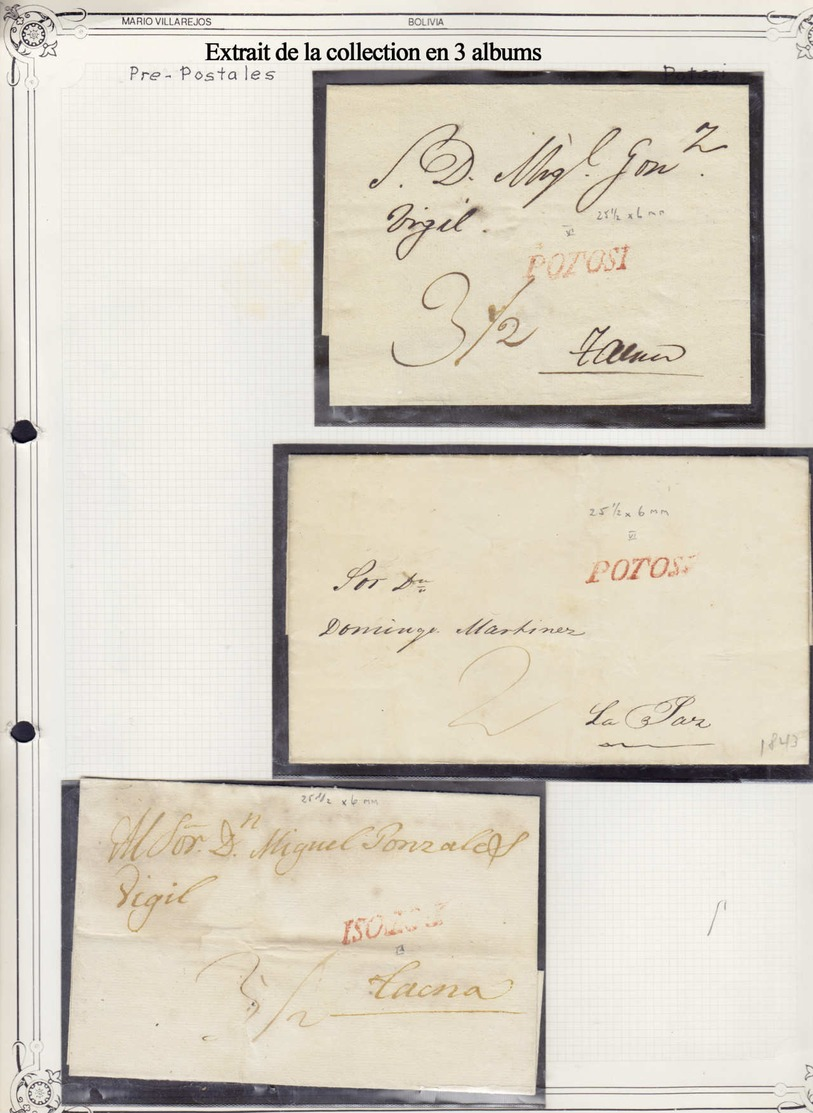 BOLIVIE - Lots & Collections - Importante Collection Classée En 3 Volumes De 220 Lettres Préphilatéliques 1792/1875 Dont - Bolivie
