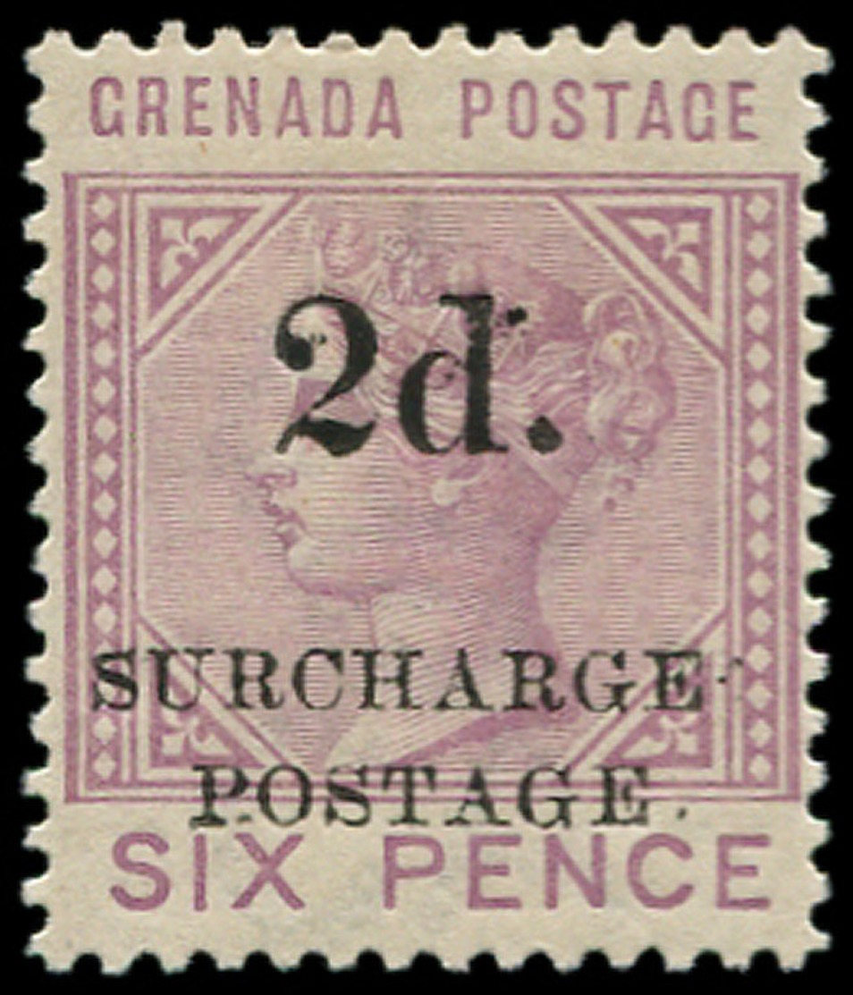 * GRENADE - Taxe - 6, Superbe: 2d/9p. Lilas, Victoria (SG. D 6) - Grenade (1974-...)