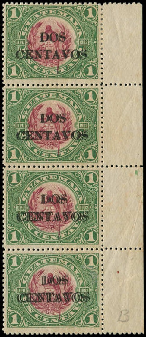 ** GUATEMALA - Poste - 156, Bande  4, Bdf, Double Surcharge: 2c/1c. Quetzal. (Michel 147 DD) - Guatemala