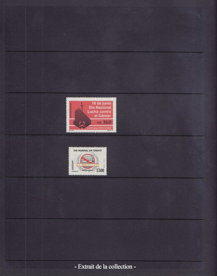 Médecine - Lots & Collections - Médecine et cancer, important ensemble en 2 albums + une boite de lettre + vrac, timbres