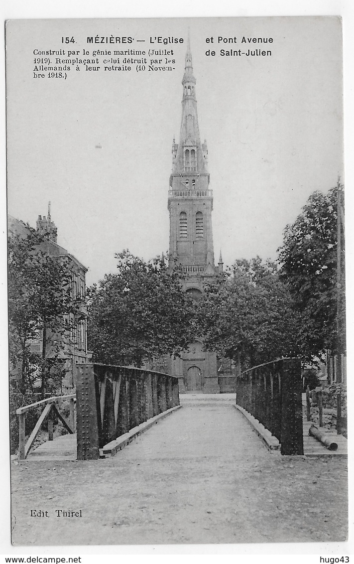 MEZIERES -N° 154 - L' EGLISE ET PONT AVENUE - CPA NON VOYAGEE - Autres & Non Classés