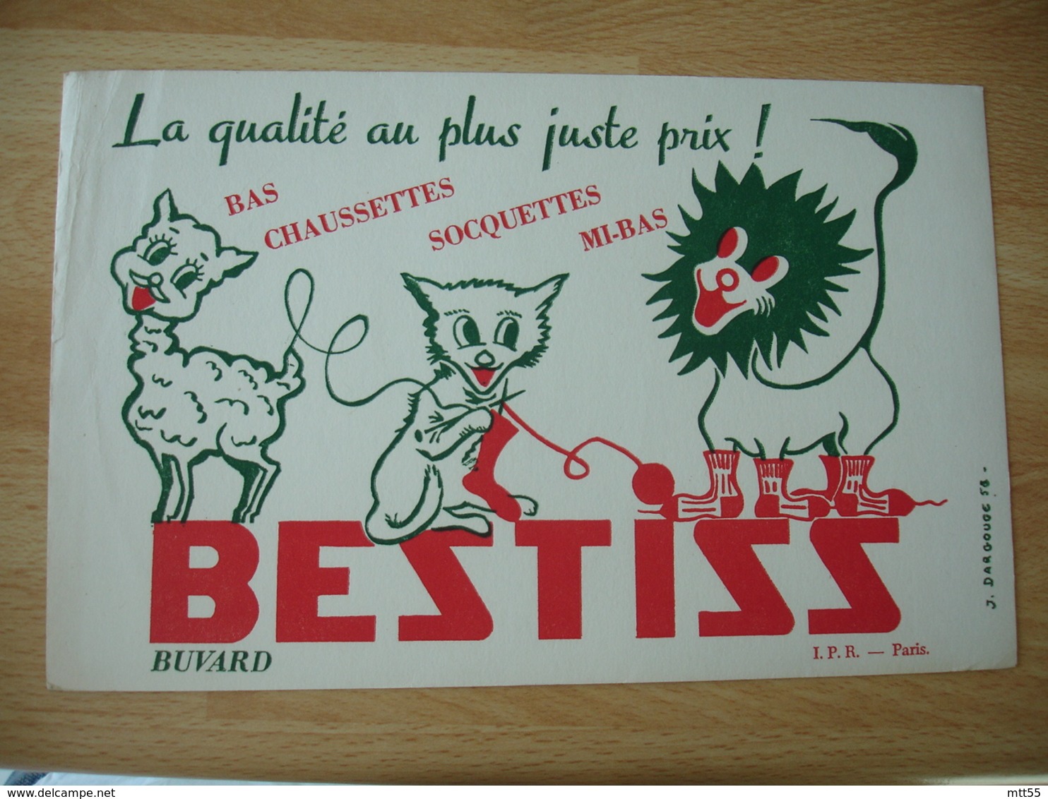 Bestiss Mouton Chat Lion Socquette    Buvard Buvards - B