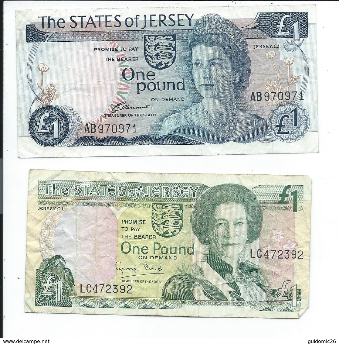 Jersey Lot De 2 Billets Ayant Circulés - Jersey