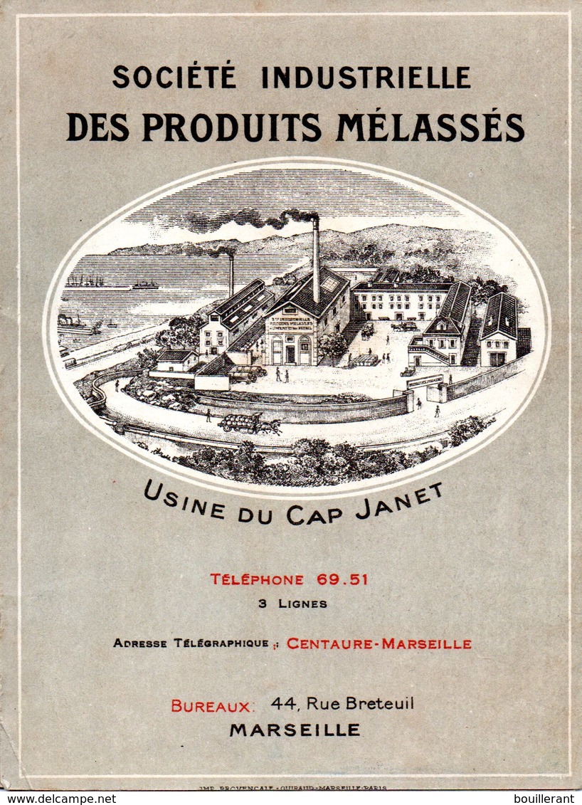 SOCIETE INDUSTRIELLE DES PRODUITS MELASSES - USINE DU CAP JANET - BUREAUX MARSEILLE - Other & Unclassified