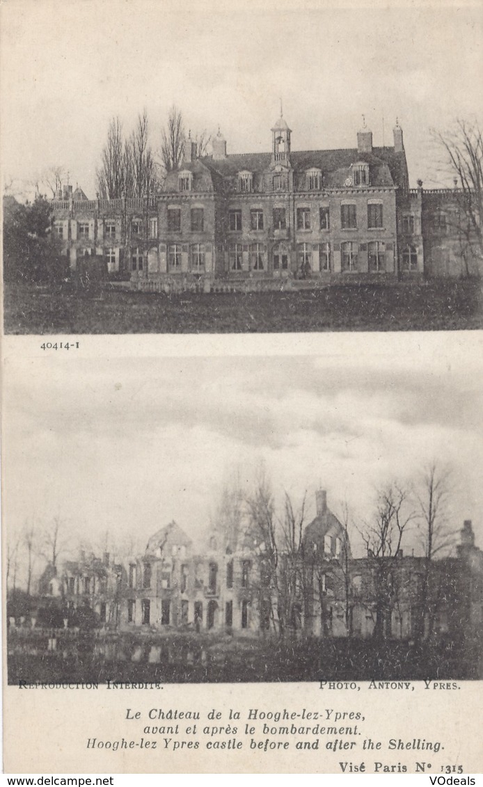 CPA - Belgique - Leper - Ypres - Le Château De La Hooghe-lez-Ypres - Ieper