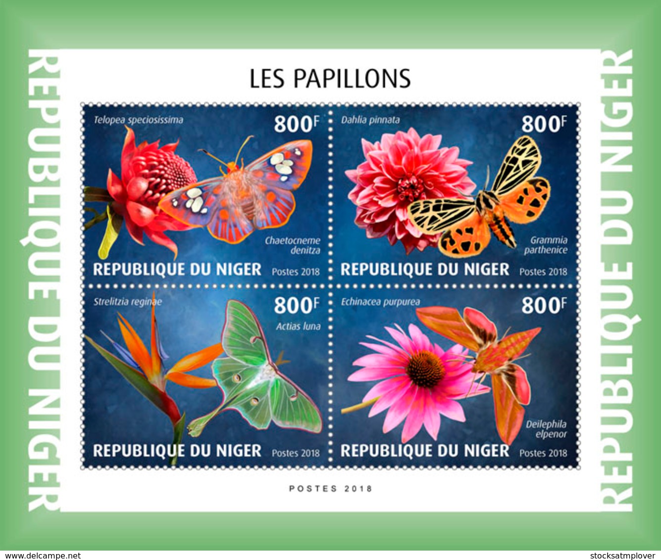 Niger 2018 Butterflies And Flowers    S201901 - Niger (1960-...)