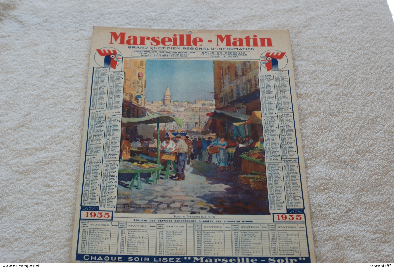 CALENDRIER MARSEILLE MATIN 1935 - Grand Format : 1921-40