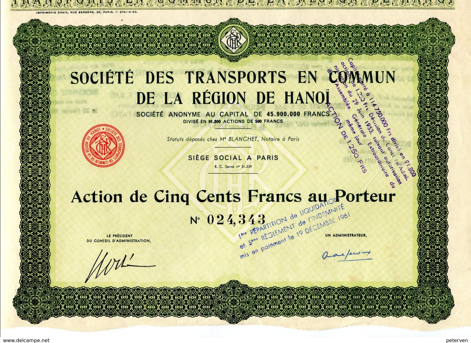 Société Des TRANSPORTS En COMMUN De La RÉGION De HANOI - Asie