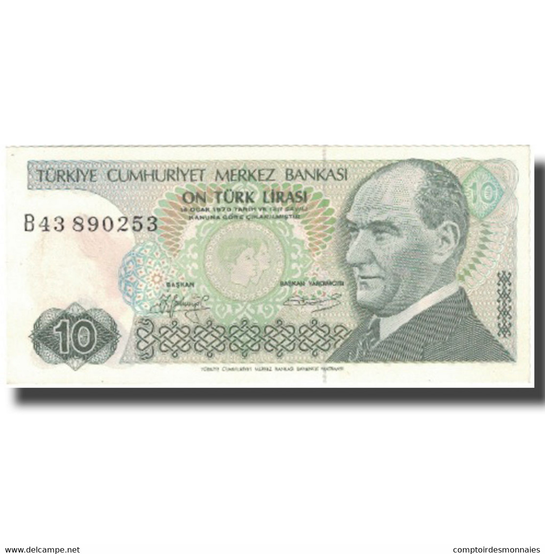 Billet, Turquie, 10 Lira, L.1970, L.1970, KM:192, SPL - Turquie