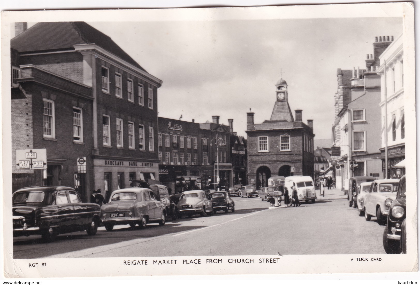 Reigate: FORD ZEPHYR '51, AUSTIN A50 CAMBRIDGE, K8 VAN, ROVER P4 75 - Market Place -  (England) - Passenger Cars