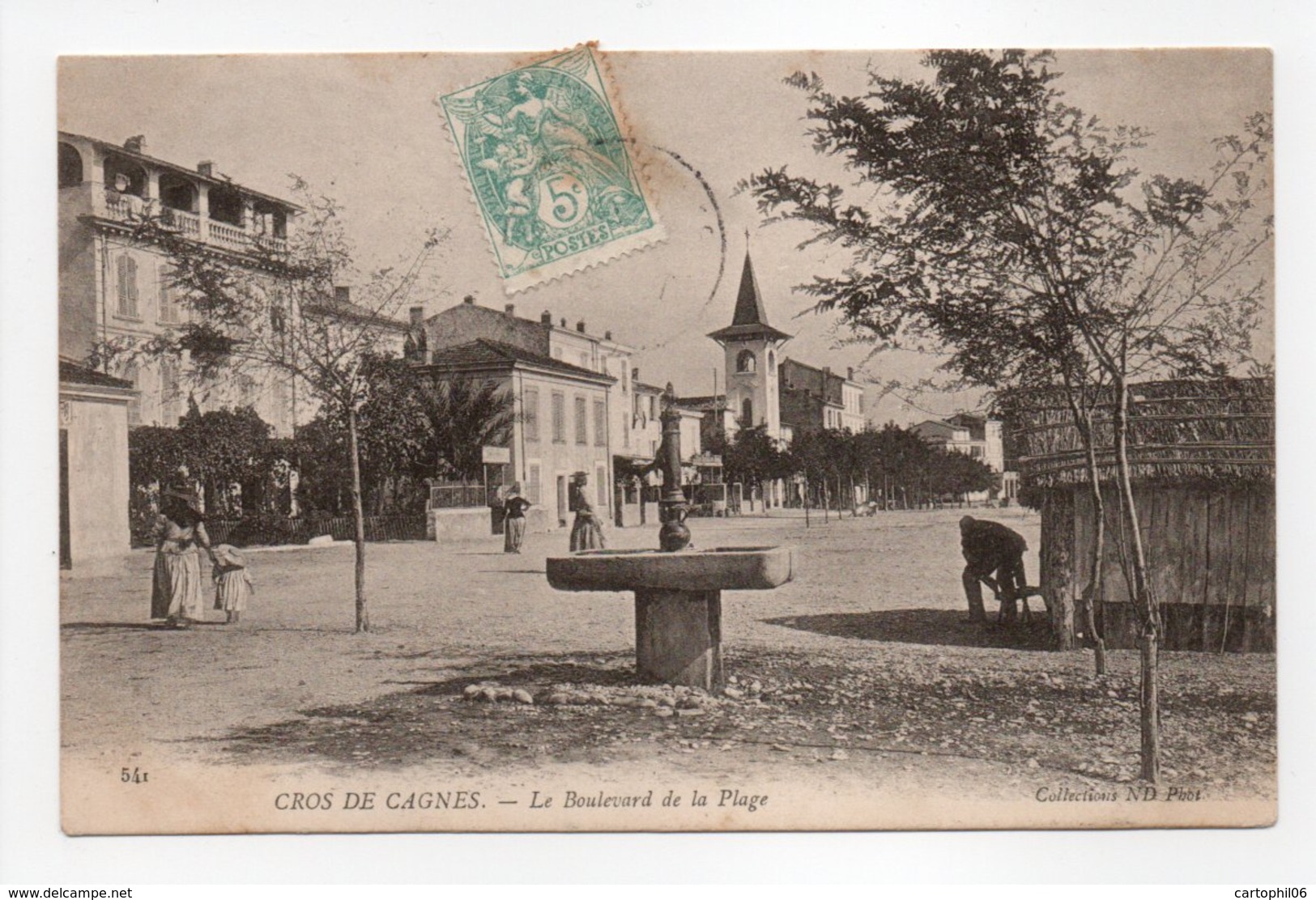 - CPA CROS DE CAGNES (06) - Le Boulevard De La Plage 1906 (avec Personnages) - Photo Neurdein 541 - - Cagnes-sur-Mer