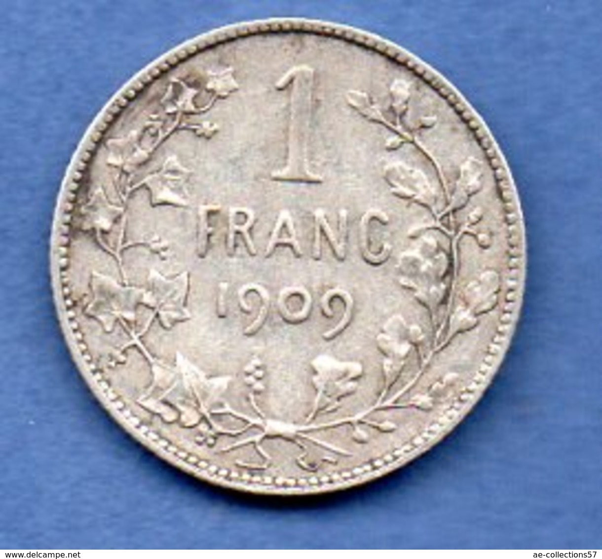 Belgique -  1 Franc 1909 -- Km  # 57.2  -  état  TTB - 1 Franc