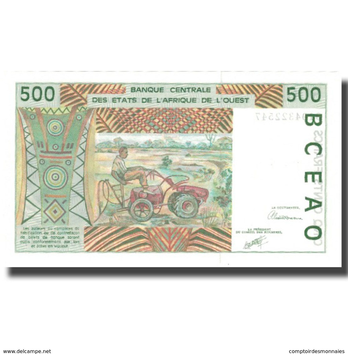 Billet, West African States, 500 Francs, 1991-2002, KM:110Aa, NEUF - États D'Afrique De L'Ouest