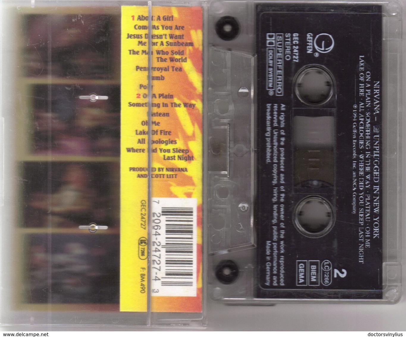 K7 - NIRVANA - UNPLUGGED IN NEW YORK - Cassettes Audio