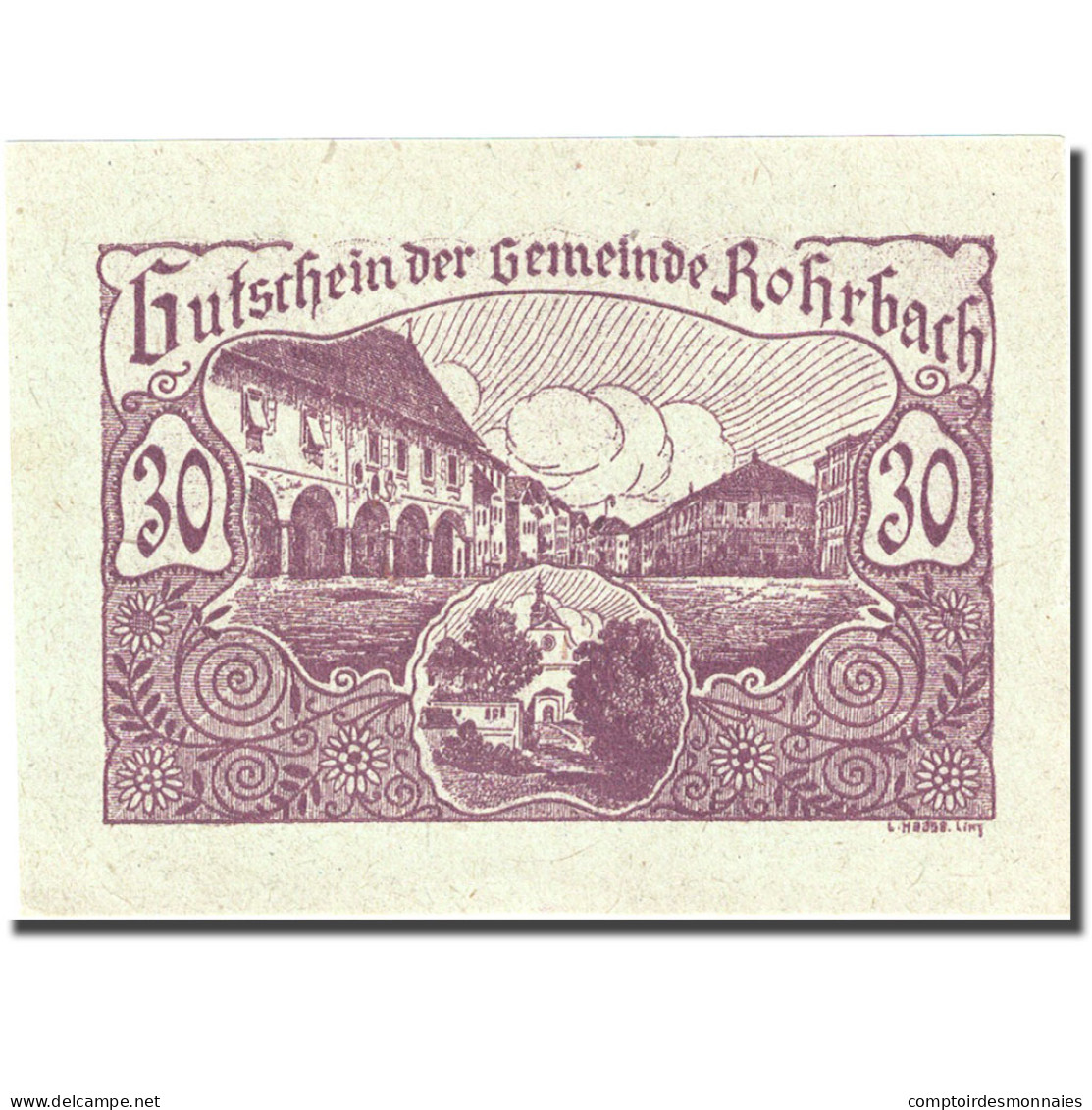 Billet, Autriche, Rohrbach, 30 Heller, Village 1920-06-25, SUP+, Mehl:FS 841b - Autriche