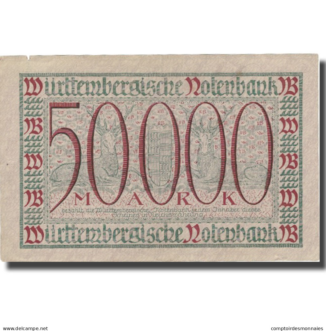 Billet, Allemagne, Stuttgart, 50000 Mark, Valeur Faciale, 1923, 1923-07-10, TTB - Autres & Non Classés