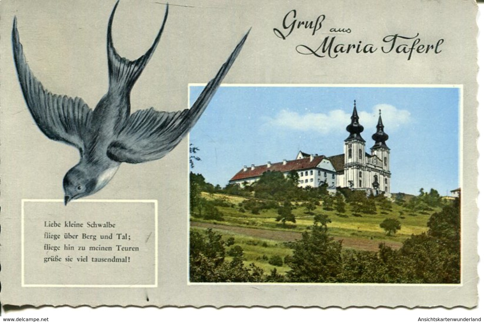 006321  Gruss Aus Maria Taferl - Wallfahrtskirche Mit Schwalbe  1961 - Maria Taferl