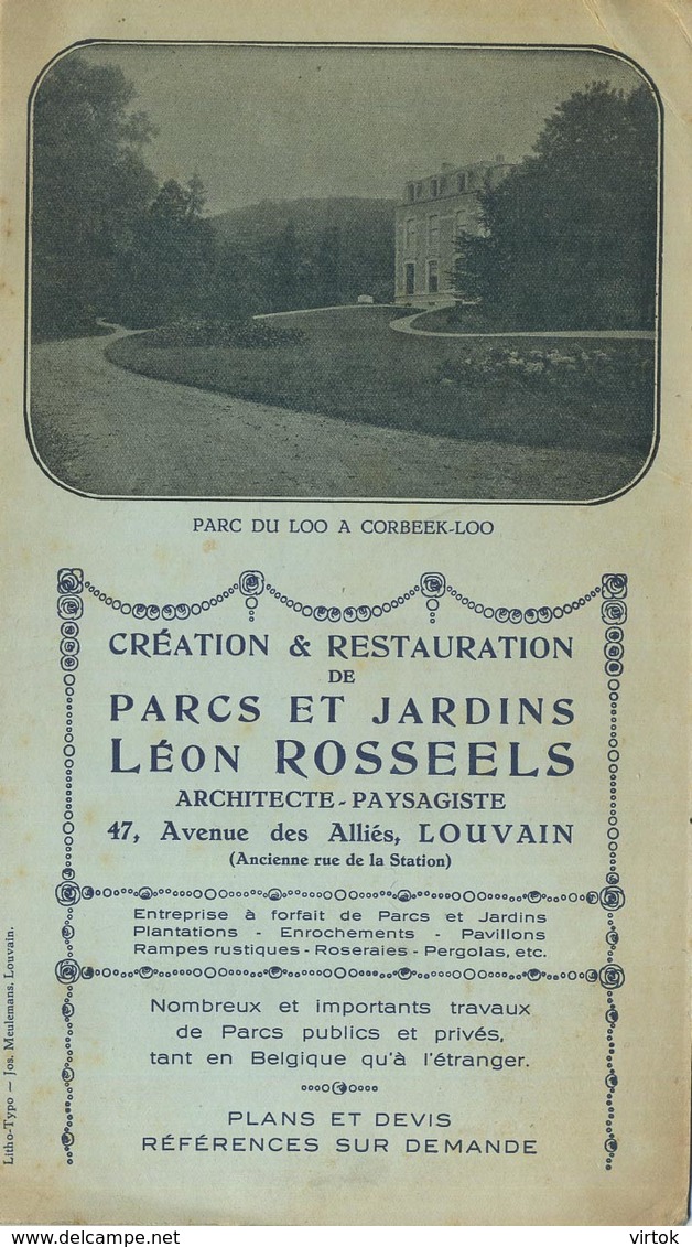 LEUVEN - LOUVAIN : Parc Du LOO A Corbeek-Loo   (  21.5  X 12.5 Cm )  Léon Rossels Architecte ( See Scan ) - Autres & Non Classés