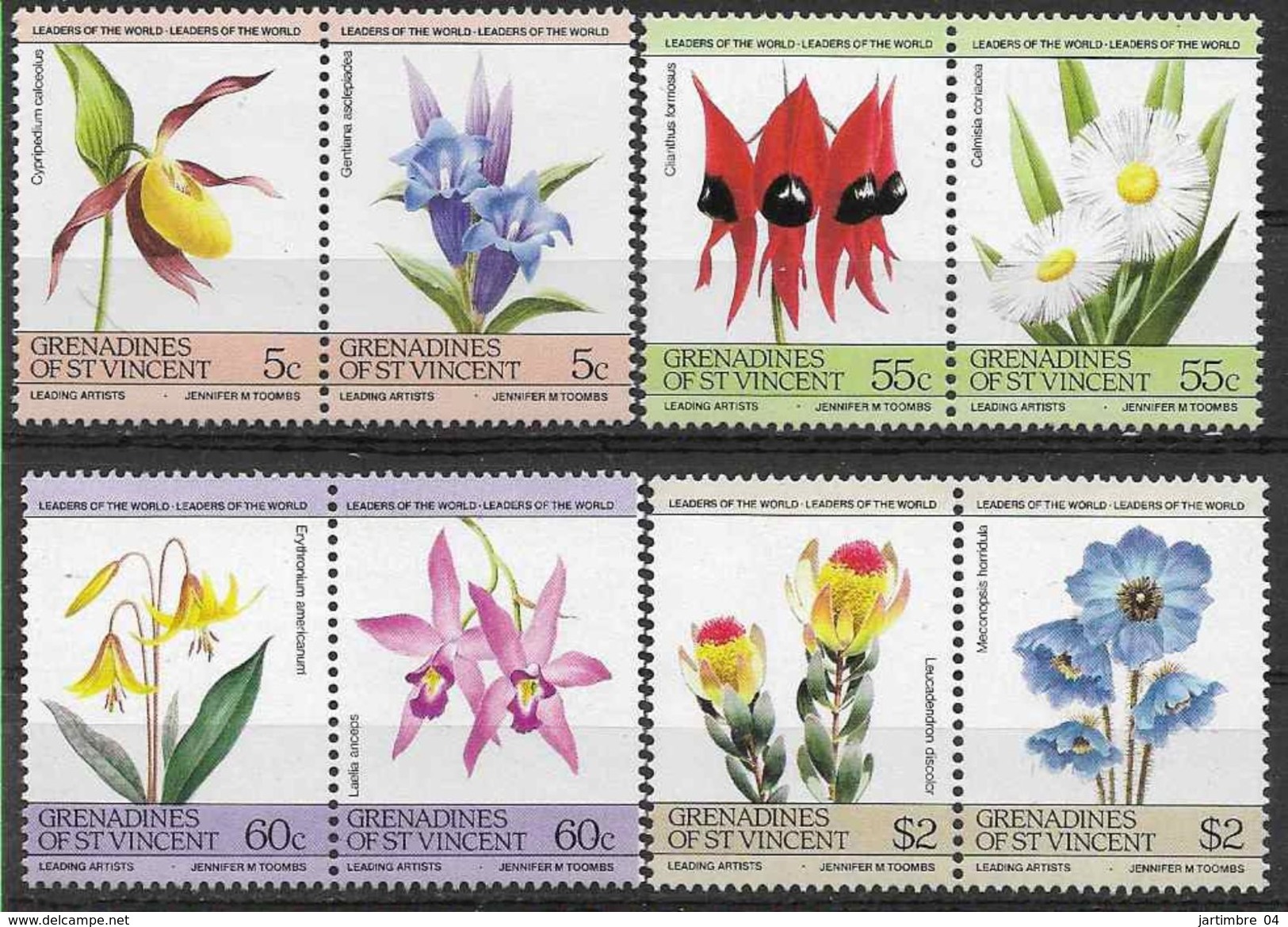 1985 SAINT VINCENT Grenadines 392-99** Fleurs, Orchidée - St.Vincent Und Die Grenadinen