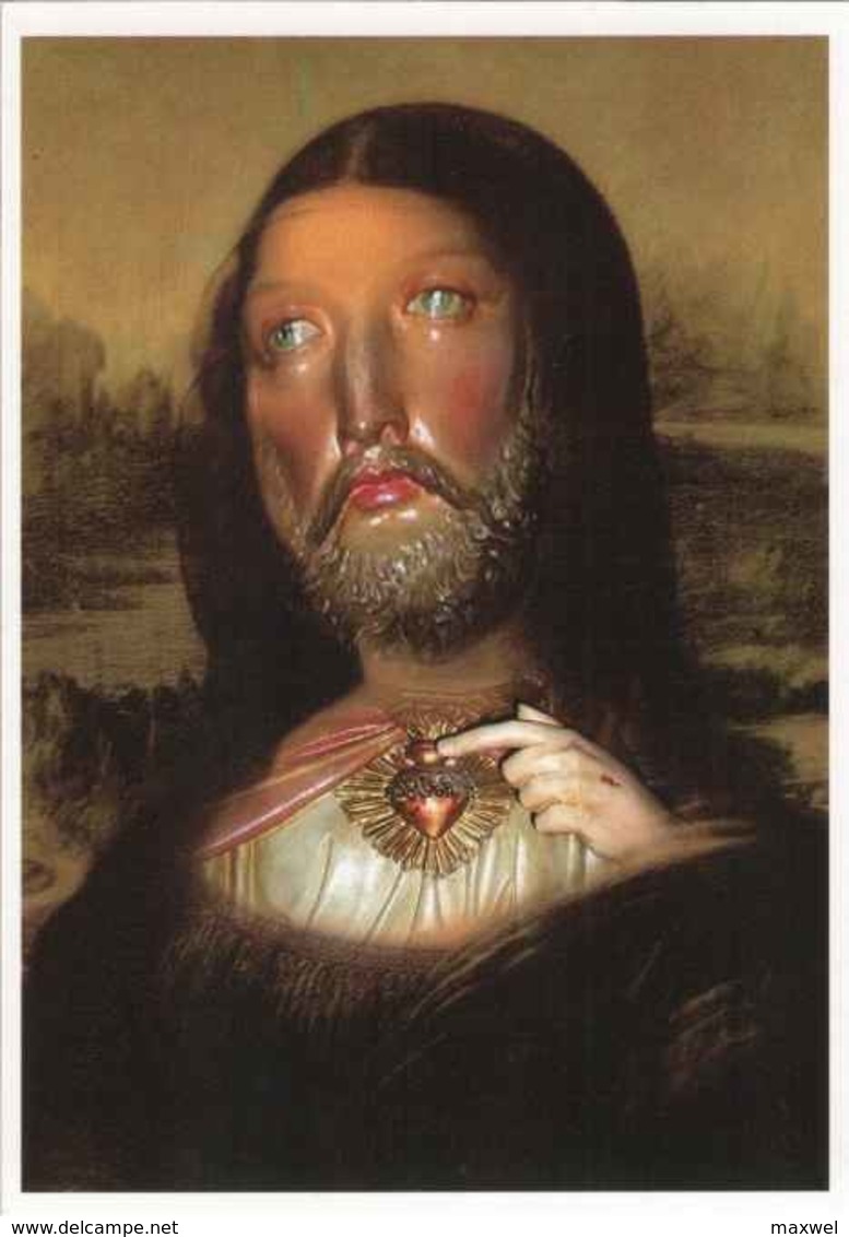 Cpm ERGON - Christ Au Doigt Sur Le Cœur - Mona Lisa La Joconde -  Illustrateurs - Illustrateur - Ergon