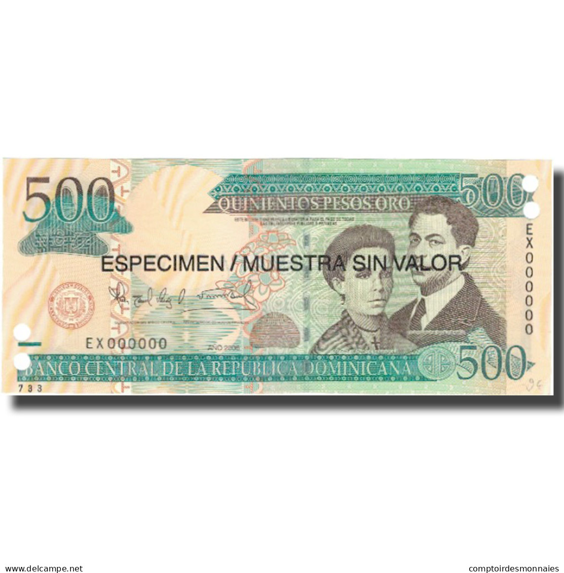 Billet, Dominican Republic, 500 Pesos Oro, 2006, 2006, Specimen, KM:179s1, NEUF - Dominicaine