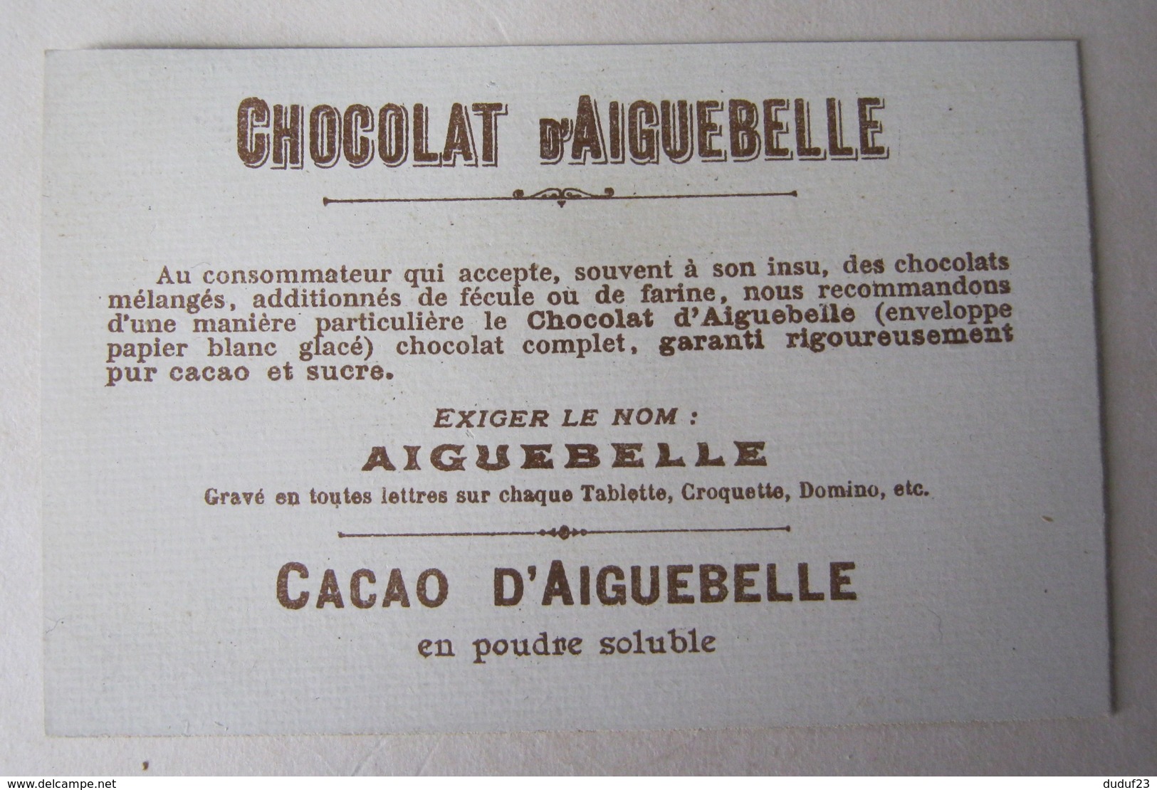 CHROMO CHOCOLAT  CACAO EN POUDRE AIGUEBELLE PAYSAGE FORÊT PONT VOUTE EN PIERRE - Aiguebelle