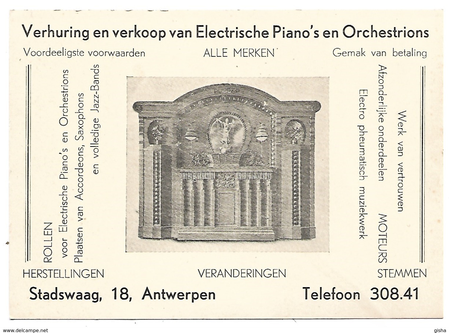 Antwerpen Verhuring En Verkoop Van Electrische Piano S'en Orchestrions - Antwerpen