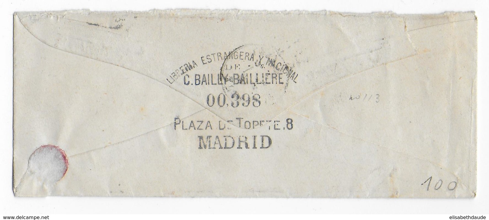 ESPAGNE - 1870 - LETTRE De MADRID => BORDEAUX - ENTREE AMBULANT ST JEAN DE LUZ - Brieven En Documenten
