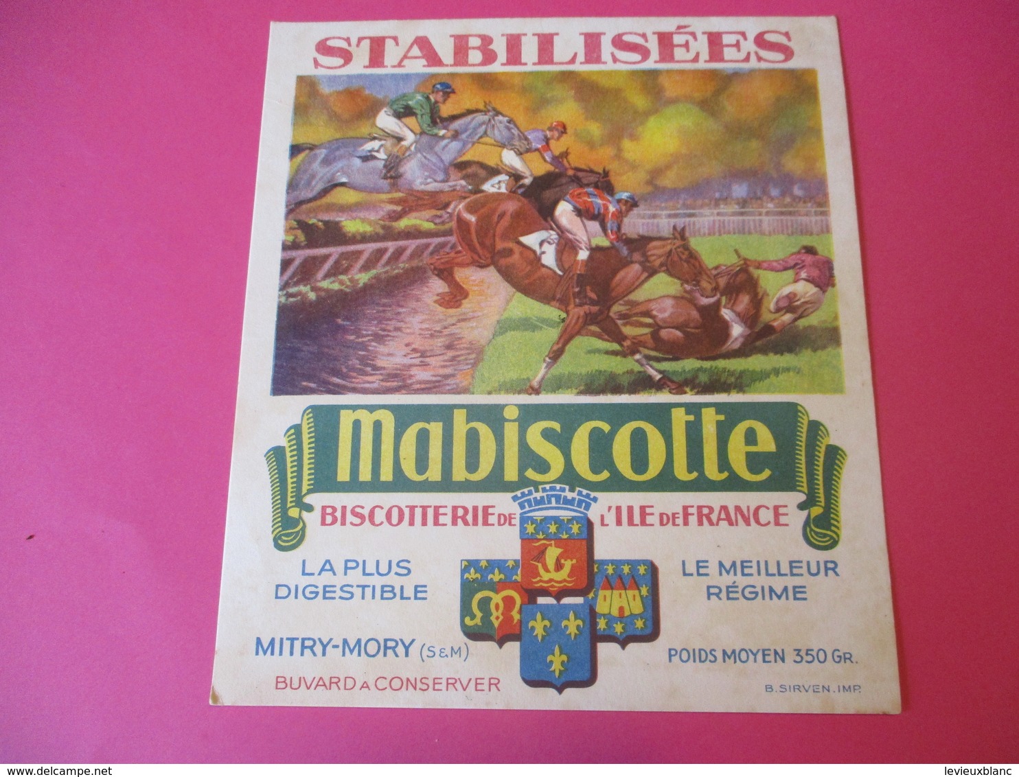 Buvard/Biscotte/Stabilisées/MABISCOTTE/Hippisme/Biscotterie Ile De France/MITRY-MORY (S&M)/Sirven/Vers 1940-1960  BUV434 - Zwieback