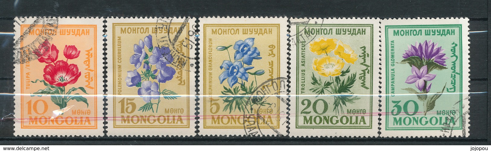 N° Yv 163/167 - Fleurs - Mongolie