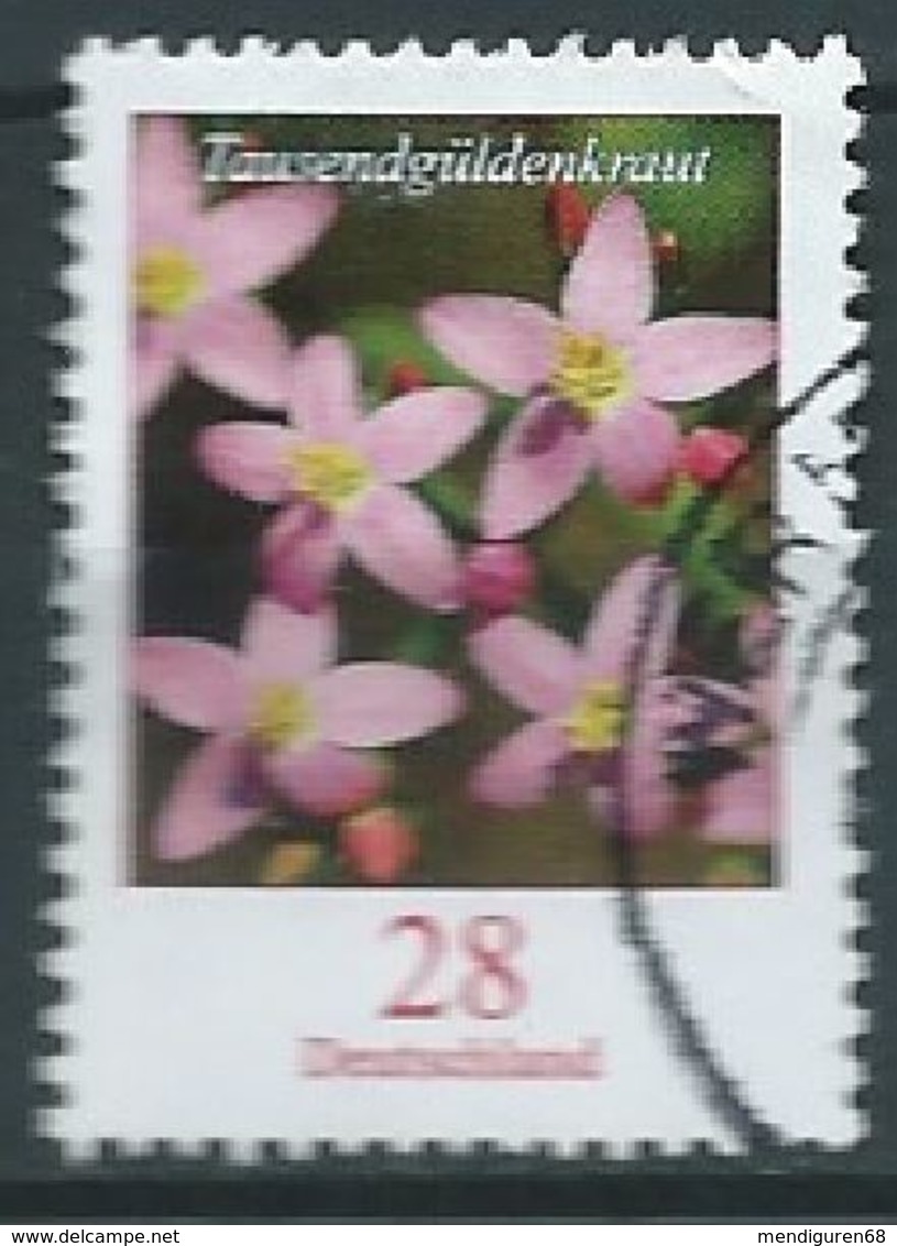 ALLEMAGNE ALEMANIA GERMANY DEUTSCHLAND BUND 2014 FLOWERS - TAUSENDGÜLDENKRAUT USED MI 3088 YV 2910 SC 2404A SG 3308A - Gebraucht