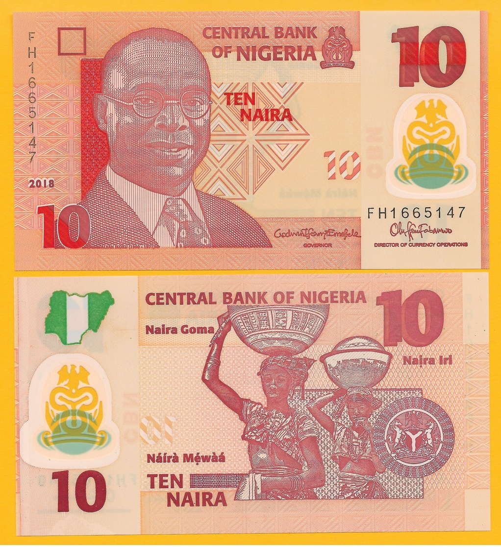 Nigeria 10 Naira P-39 2018 UNC - Nigeria