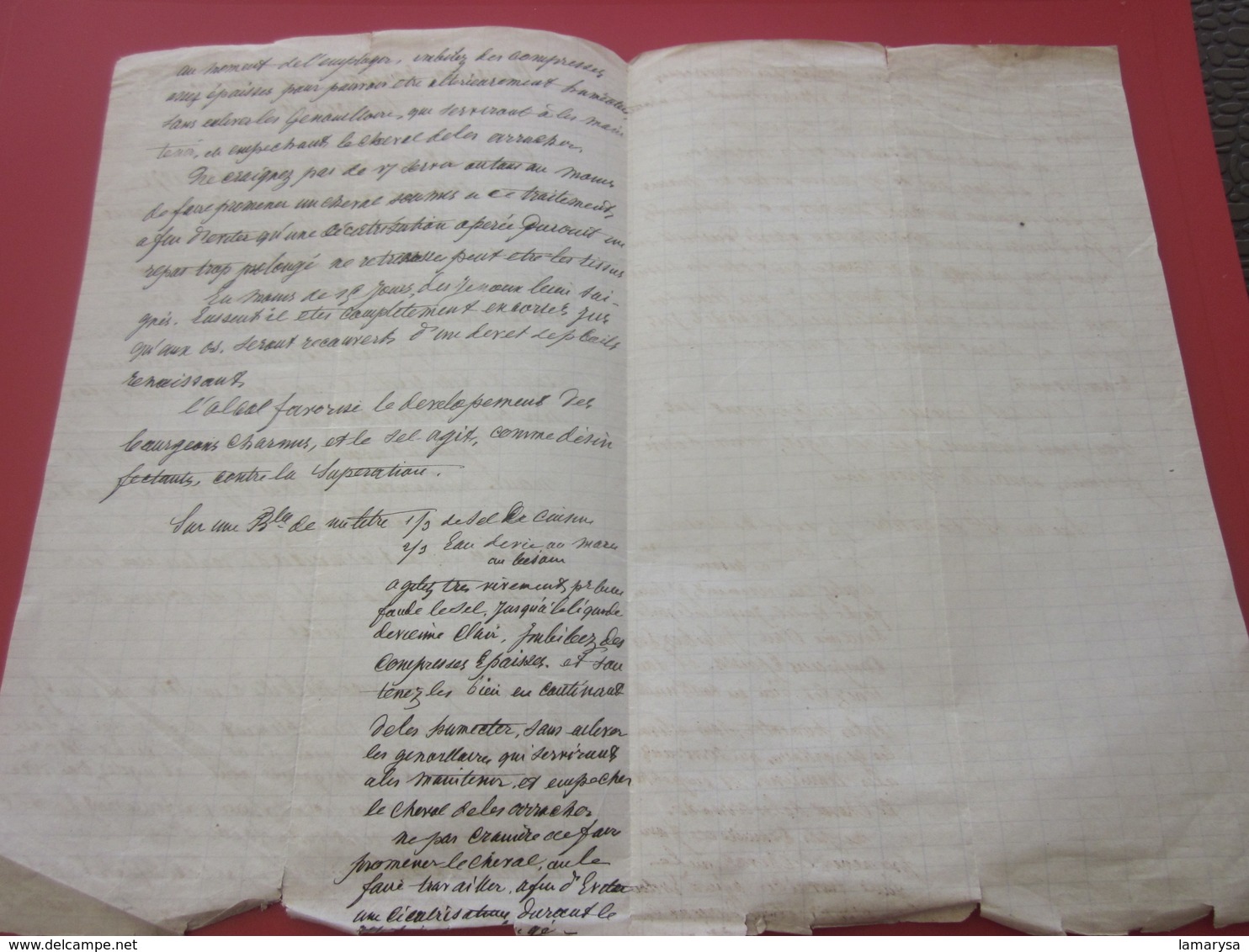 AV 1834 Ordonnance Recette Document Médical Manuscrit-Médecine-Pharmacie-Maladie-Remede Miracle-Médicament-Soin-Guérison - Manuscrits