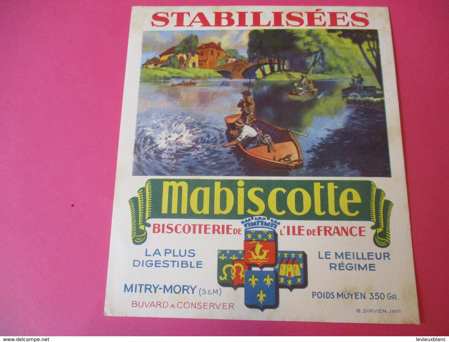 Buvard//Stabilisées/MABISCOTTE/Pêche Au Lancer/Biscotterie Ile De France/MITRY-MORY(S&M)/Sirven/Vers 1940-60  BUV440 - Zwieback