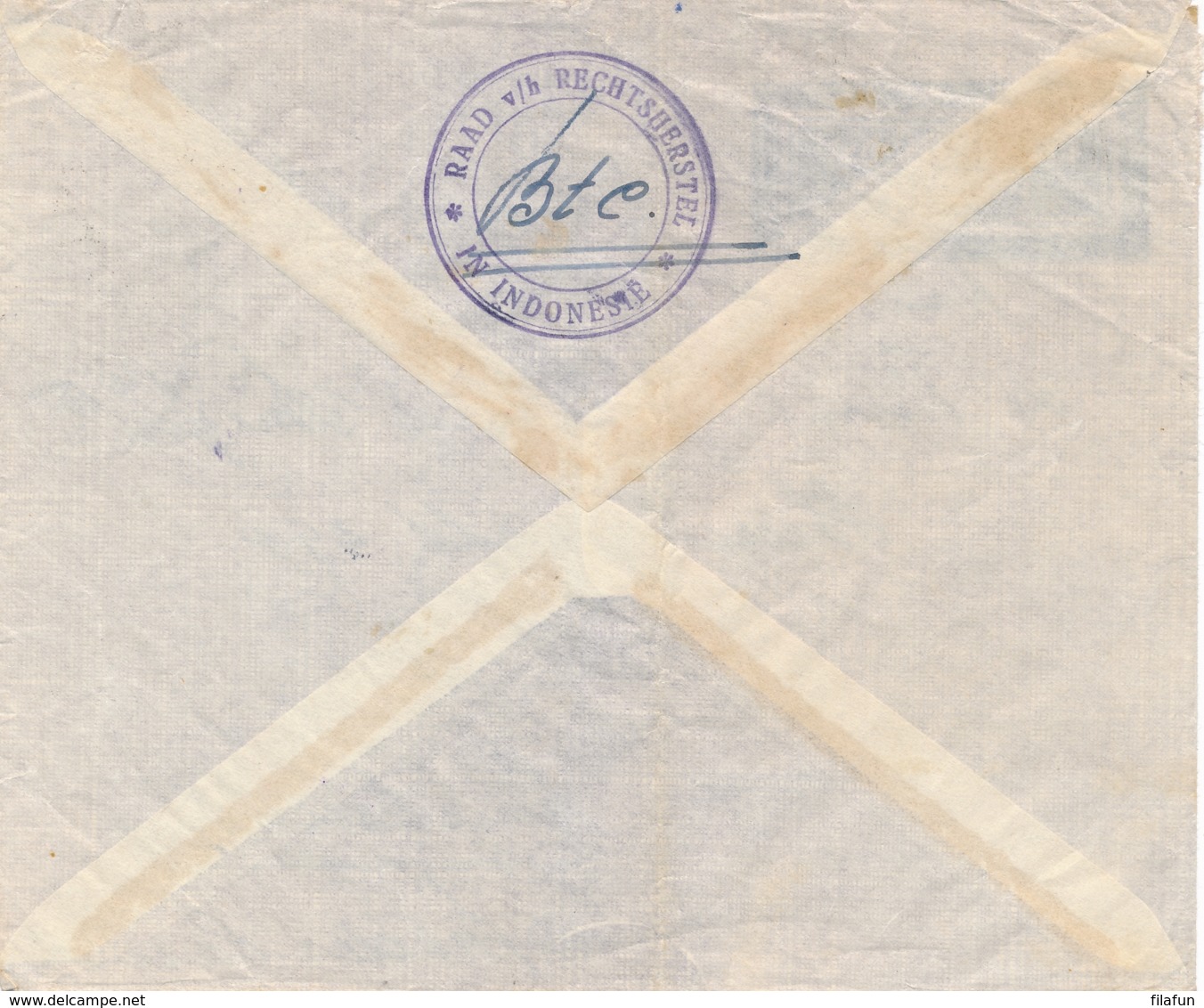 Nederlands Indië - 1949 - 4 Stamps Mixed Franking On Censored Airmail Cover From Batavia To Amsterdam / Nederland - Niederländisch-Indien