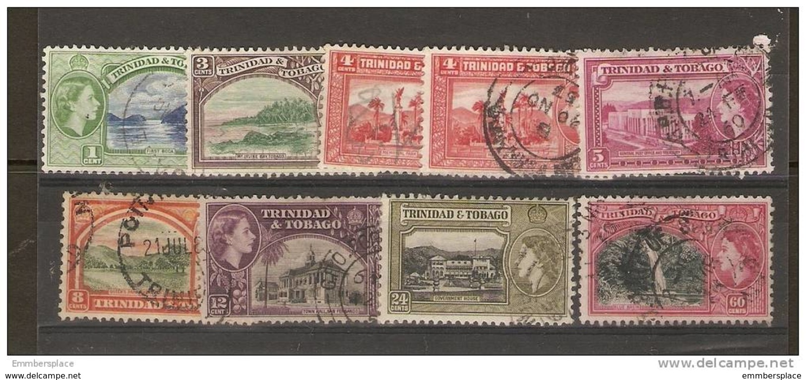 TRINIDAD & TOBAGO - 1953 QEII Views Used  SG 267/8 & 270/6 - Trinidad & Tobago (...-1961)