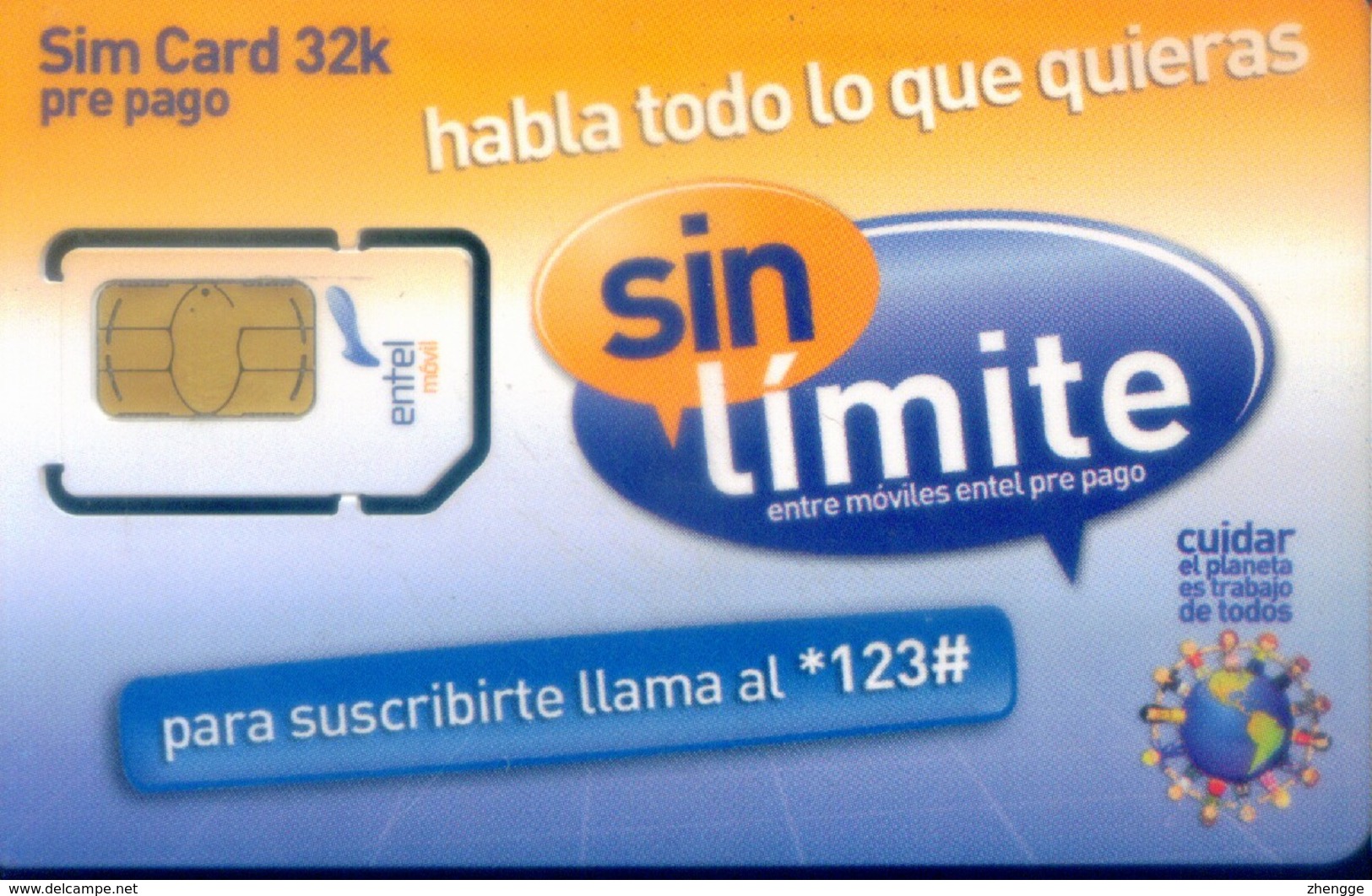 Bolivia GSM SIM Cards, (1pcs,MINT) - Bolivie