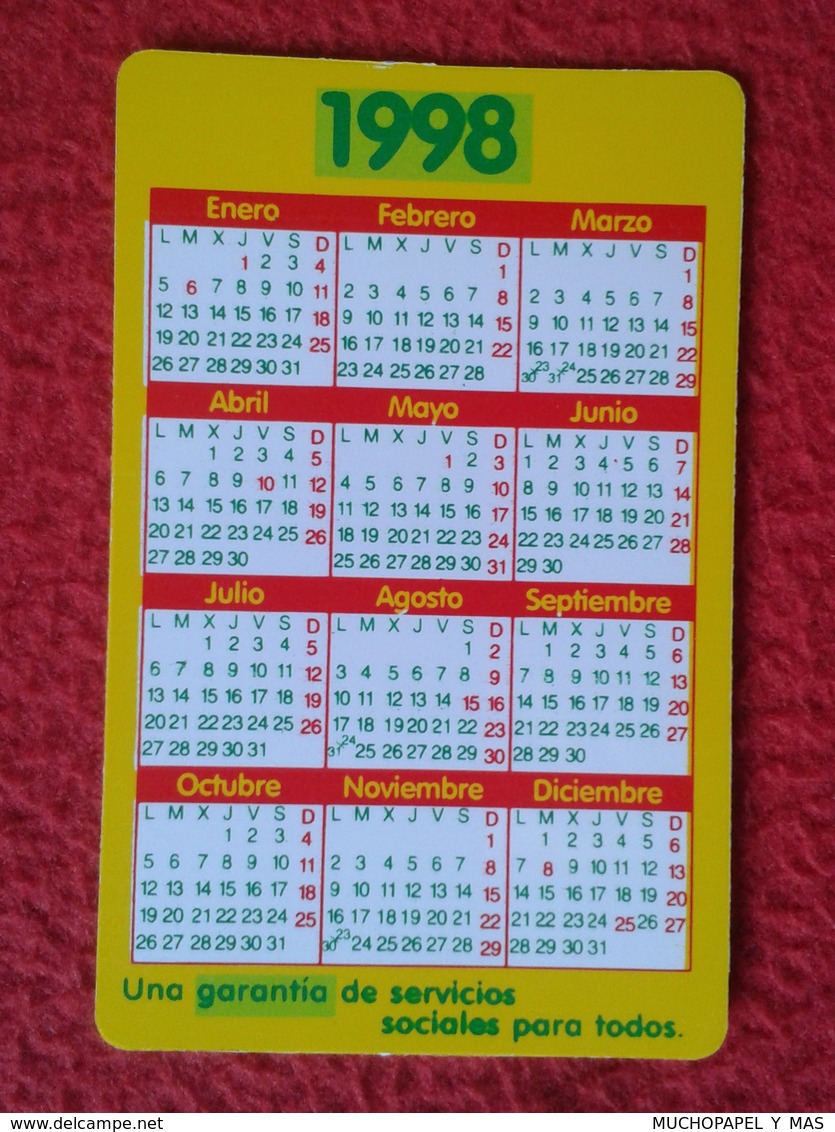 SPAIN CALENDARIO DE BOLSILLO CALENDAR 1998 ESPAGNE ONCE ORGANIZACIÓN NACIONAL CIEGOS NATIONAL ORGANIZATION FOR THE BLIND - Formato Piccolo : 1991-00