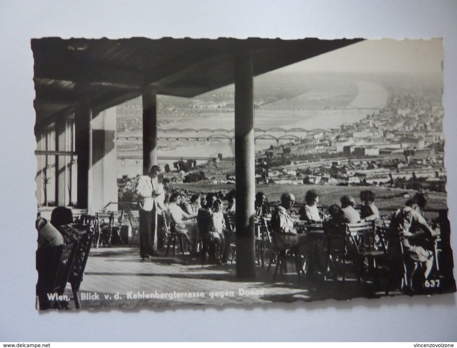 Cartolina "WIEN Blick V.d. Kahlensbergestrasse Gegen Donau" Anni '50 - Altri & Non Classificati