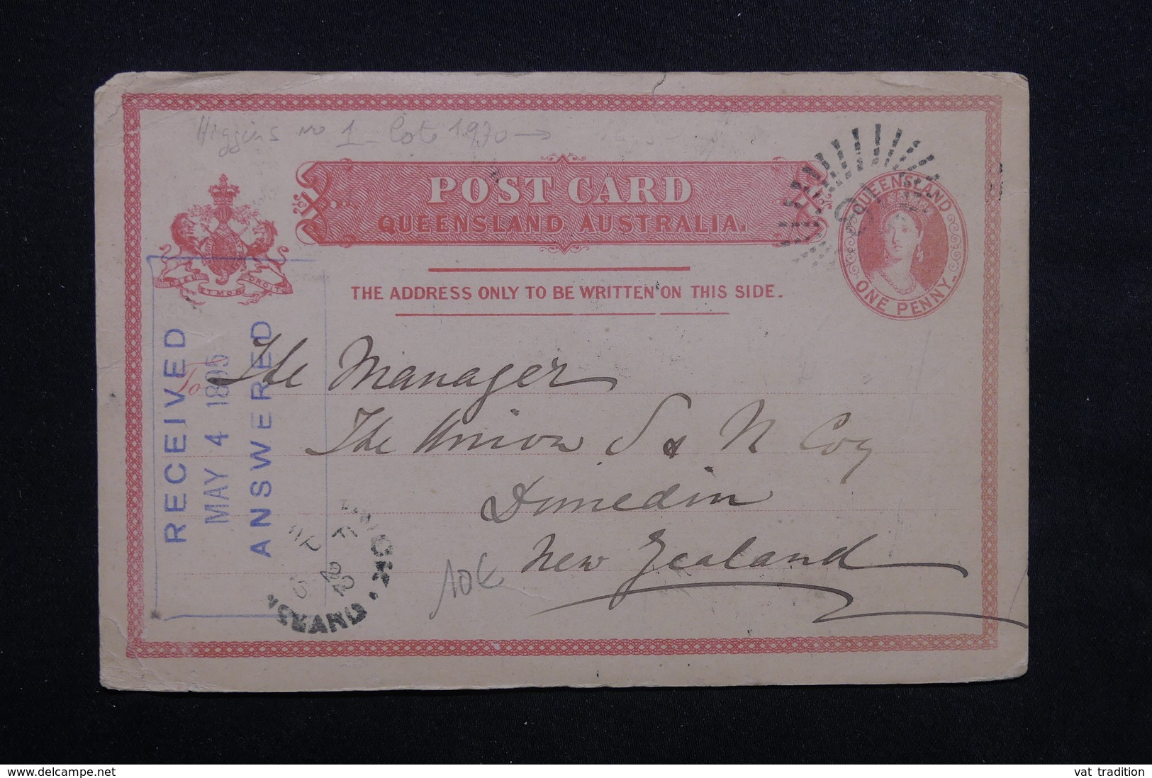 QUEENSLAND - Entier Postal Pour La Nouvelle Zélande En 1895 - L 23574 - Briefe U. Dokumente